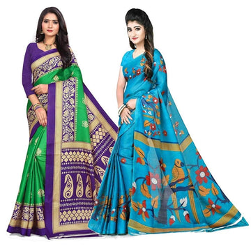 Fabulous Mysore Silk Printed Combo Saree Roposo Clout